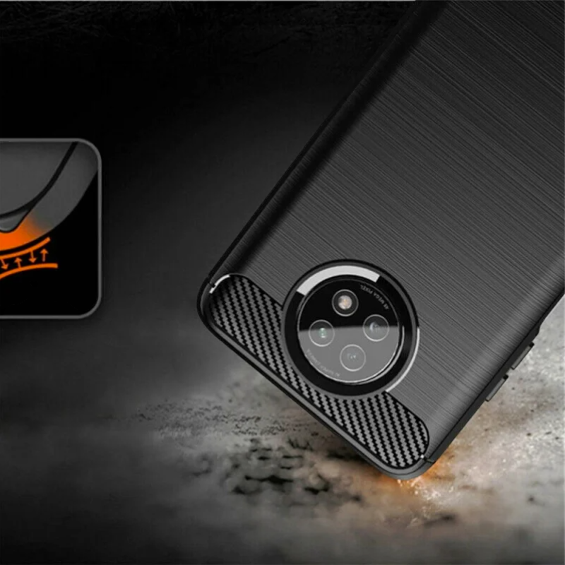 Silikonski ovitek "carbon" za Xiaomi Redmi Note 9T - Črna – Techsuit