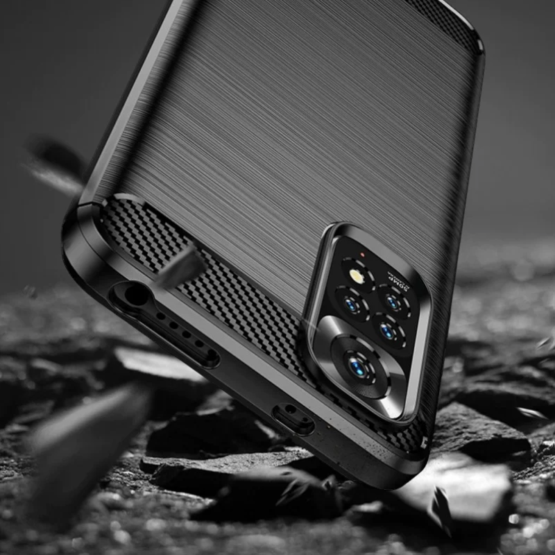 Silikonski ovitek "carbon" za Xiaomi Redmi Note 11s - Črna – Techsuit