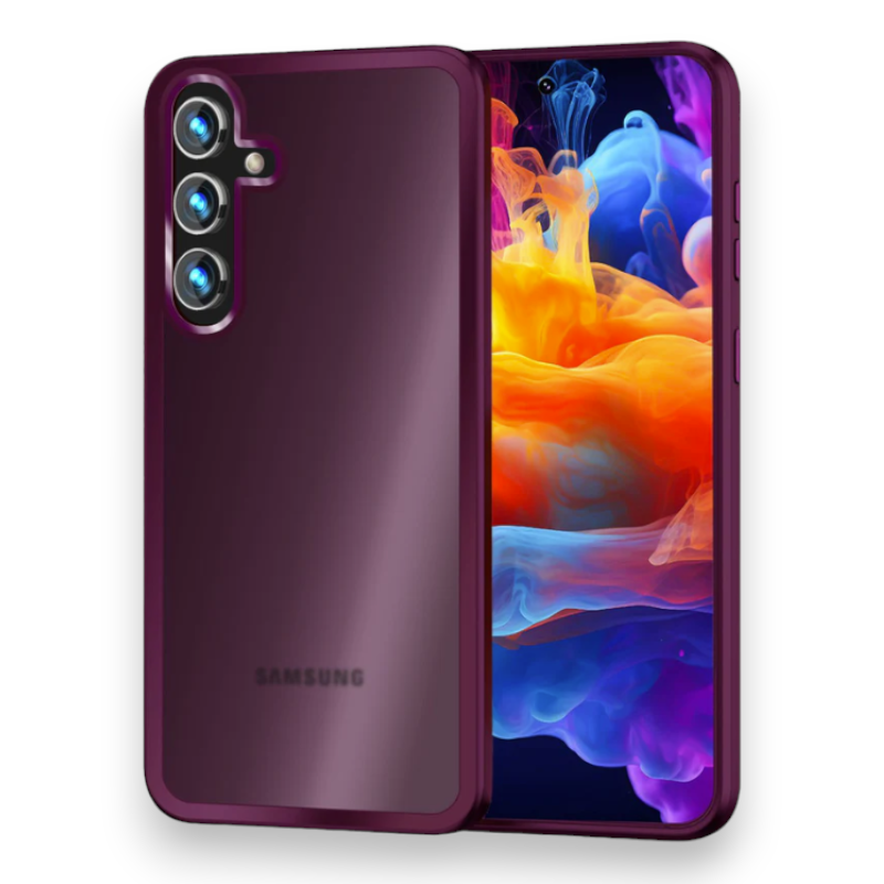 Ovitek "Matte Hybrid Nalia" za Samsung Galaxy S24 – Temno rdeča / PC + TPU silikon
