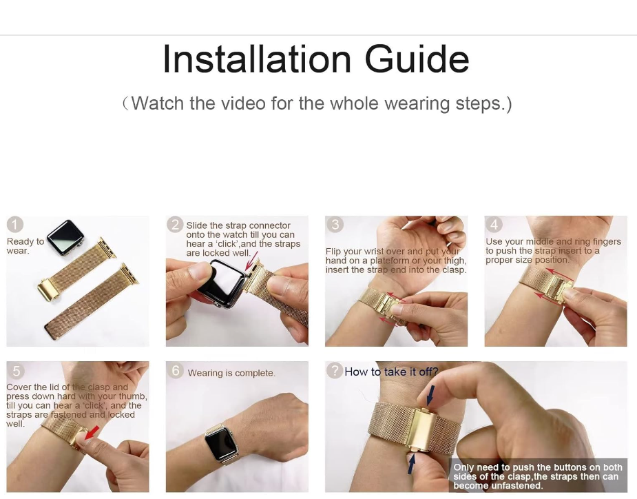 Kovinski pašček "HdanMole" za Apple Watch SE/iWatch 38/40/41/42/44/45 mm – Infostyle