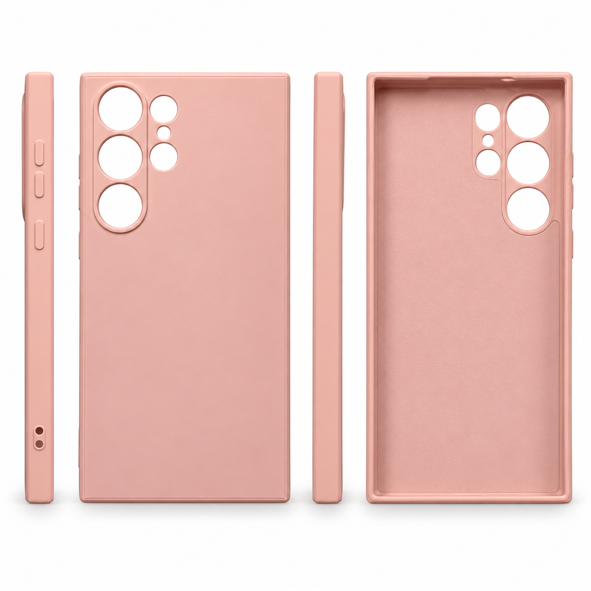 ElestBela silikonska maskica za Samsung Galaxy S24 Ultra – ultra tanka zaštitna maskica s mikrovlaknima (roza)