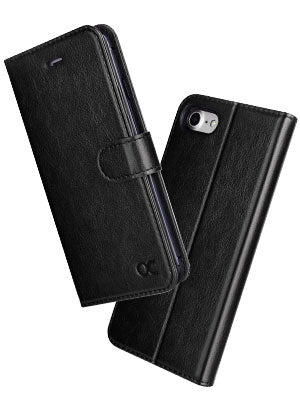 OCASE preklopna torbica za iPhone 7 / 8 / SE 2020 / SE 2022 – crna