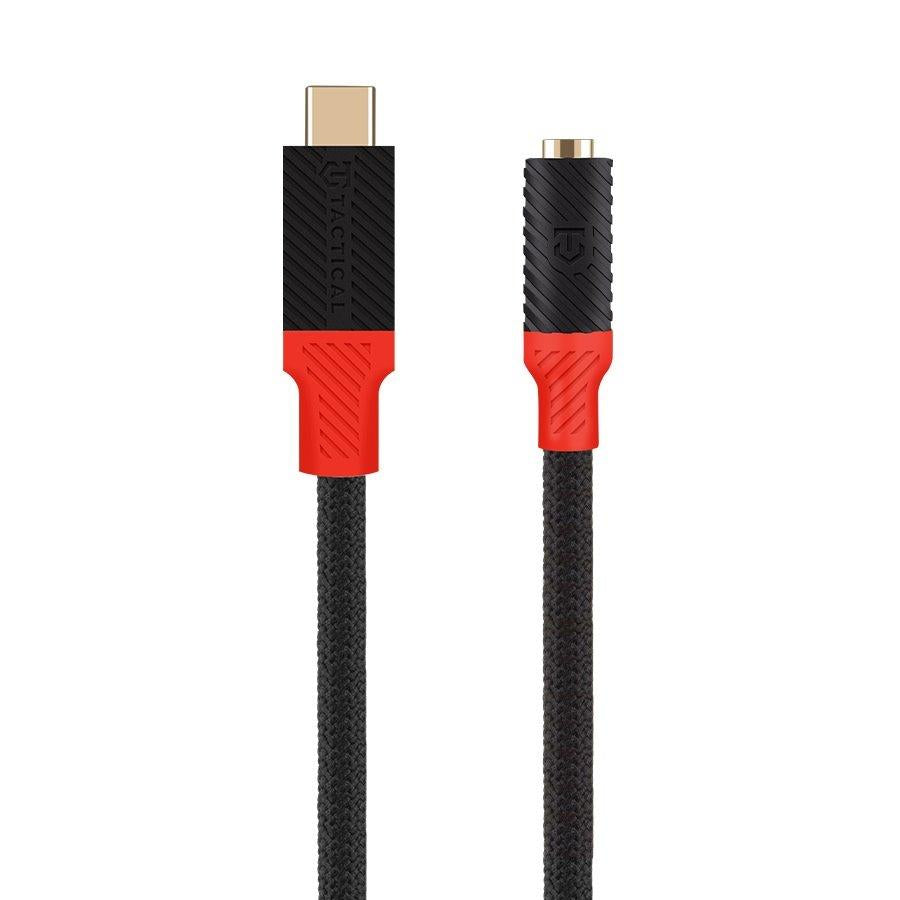 Tactical Pin4Fun USB-C na 3,5 mm Jack adapter – 0,1 m, crno/crvena
