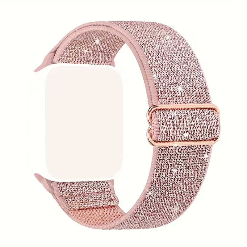Elastični najlonski pašček (glitter) za Fitbit Versa 2 / Versa Lite SE – roza