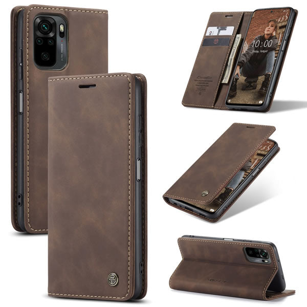 Preklopna torbica BigCousin za Xiaomi Redmi Note 10 4G – Tamnosmeđa