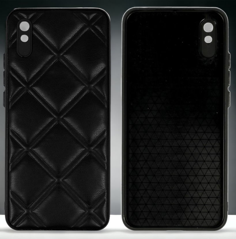 Silikonski ovitek "Checkered Leather 3D" za Samsung Galaxy A04s - črna – Infostyle