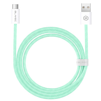 Blavec Candy pleteni USB na USB-C kabel 3 m – PD 60W, 3A, zeleni (CCA-UC3GN30)
