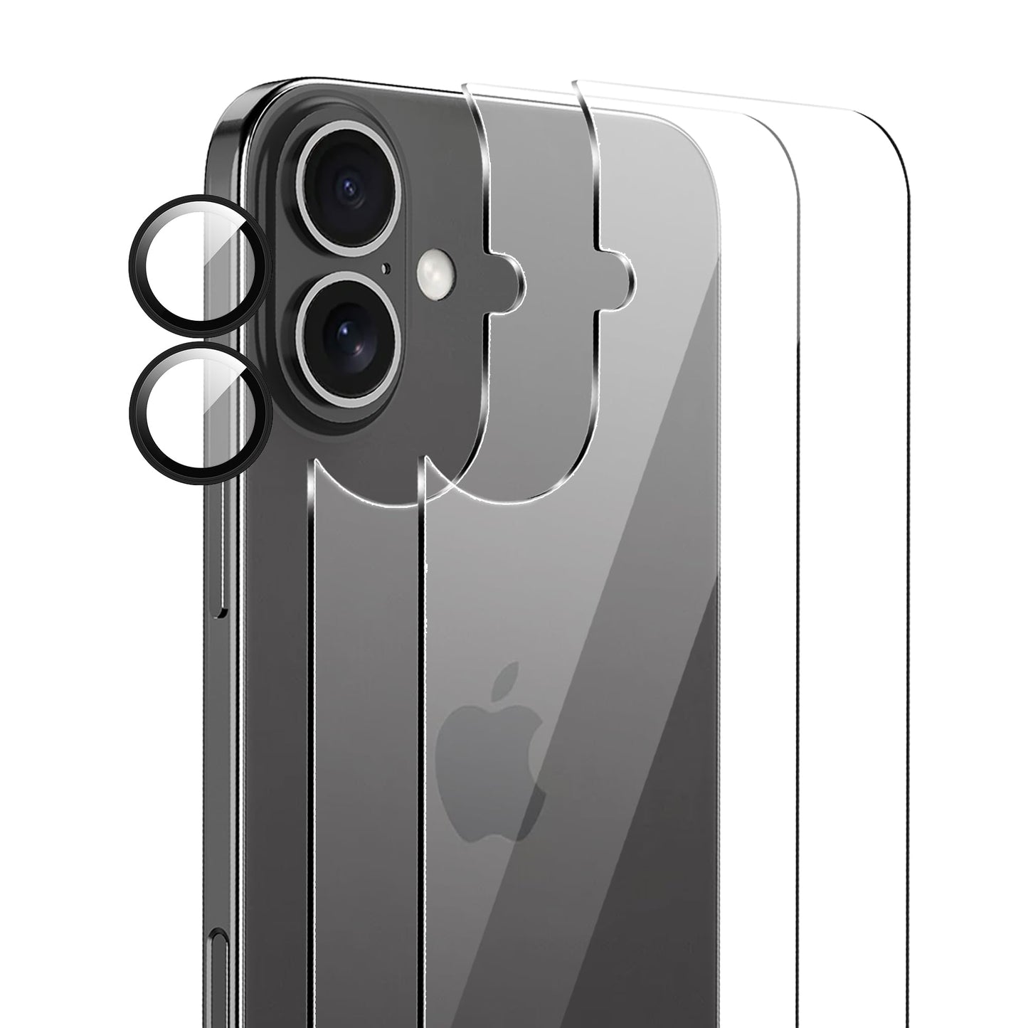 Heioloo zaščita zadnjega zaslona in kamere za iPhone 16 Plus - 2+1 komplet