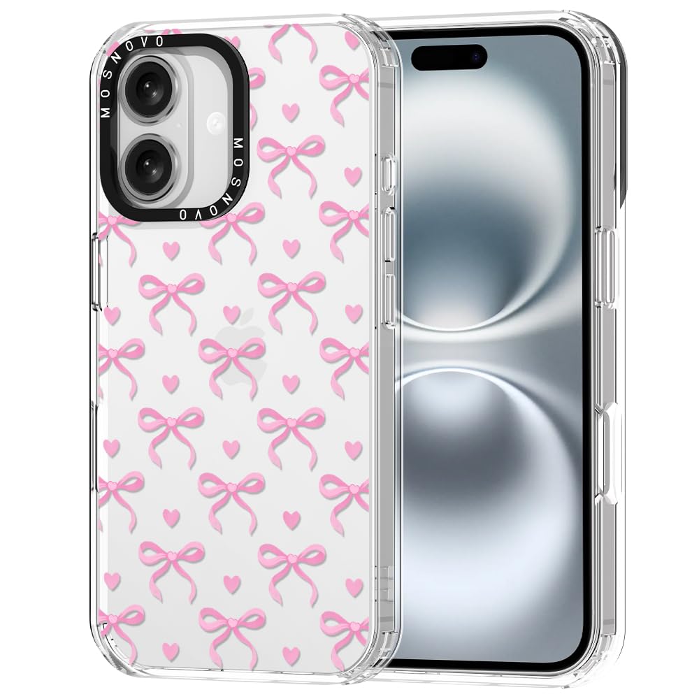MOSNOVO ovitek za iPhone 16 Plus Bowtiful Love zaščitni ovitek z motivom pentelj