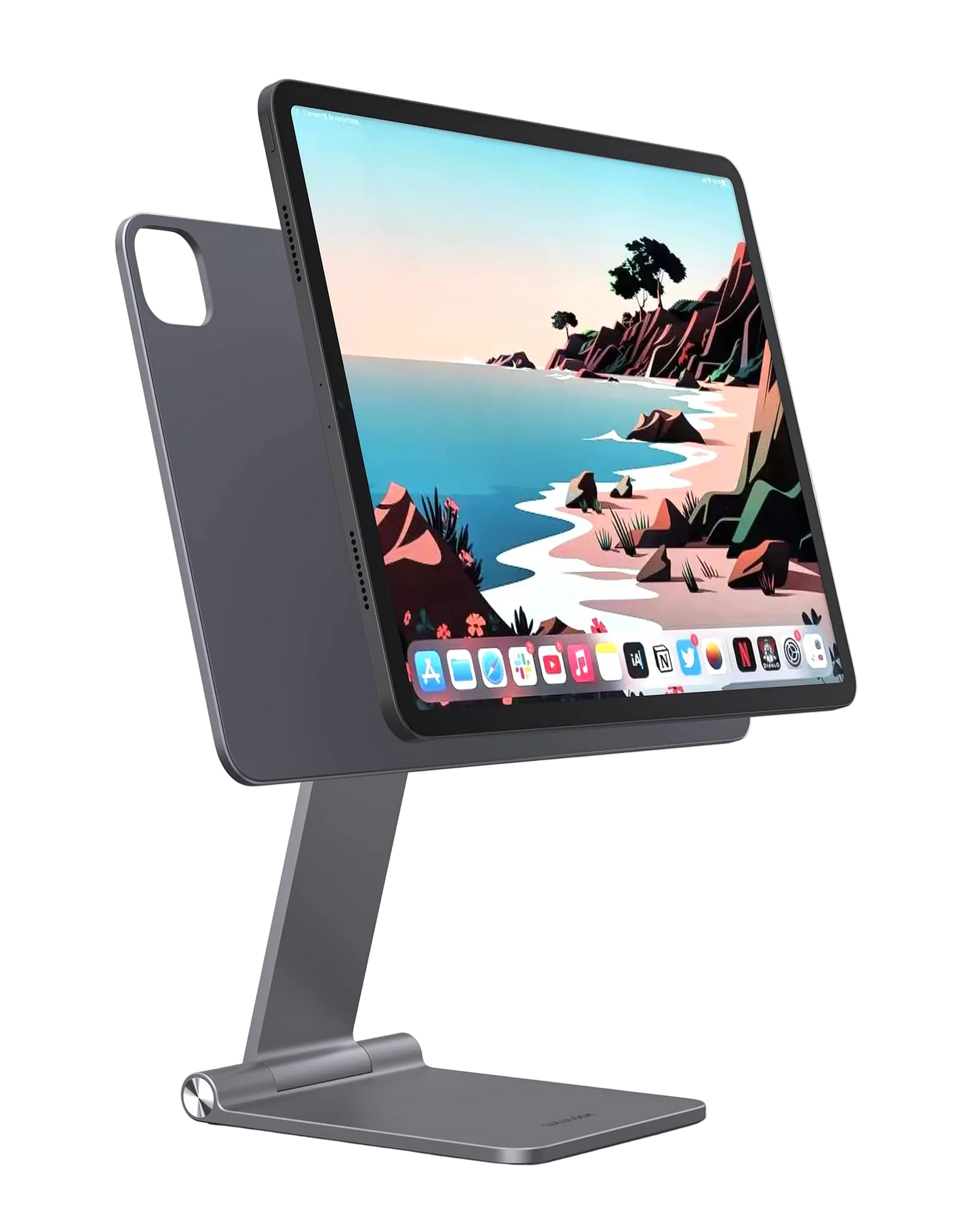 LULULOOK 360° magnetno držalo za iPad Air 13 M2 in iPad Pro 12.9 v sivi barvi