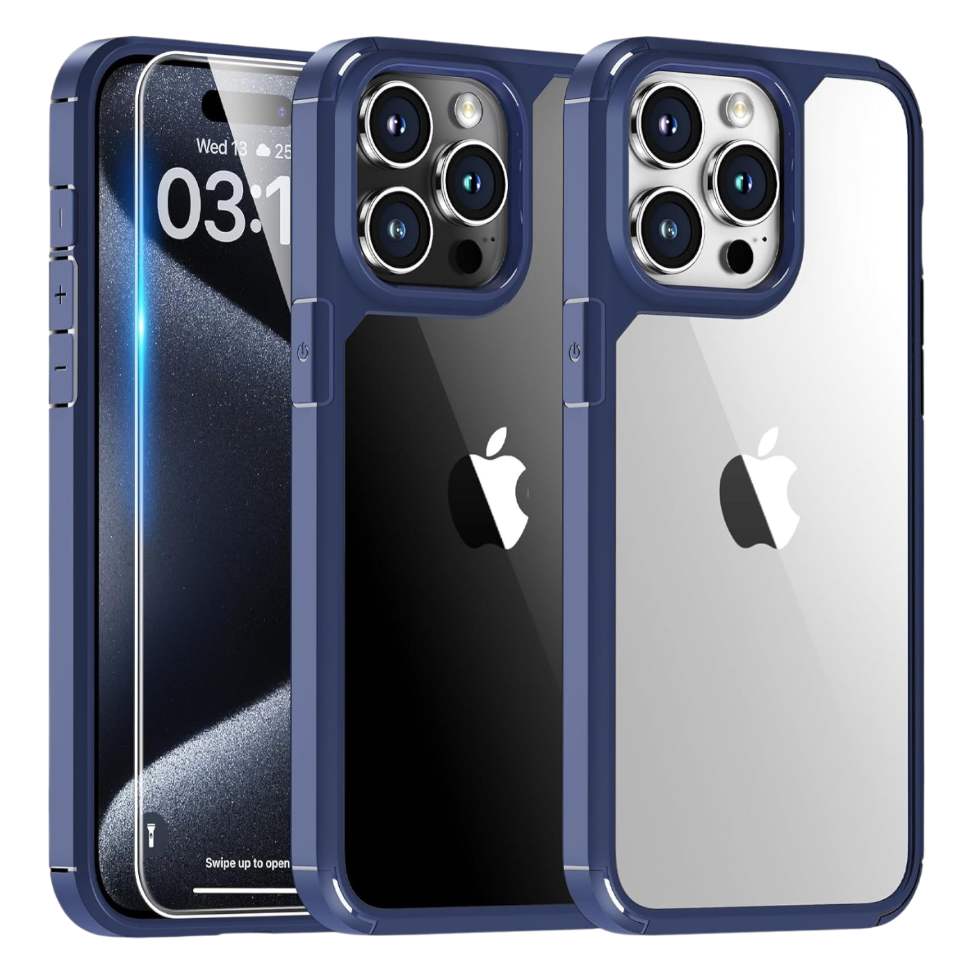 TAURI 5-u-1 set za iPhone 15 Pro – maskica + zaštitno staklo + staklo za kameru (2+2)