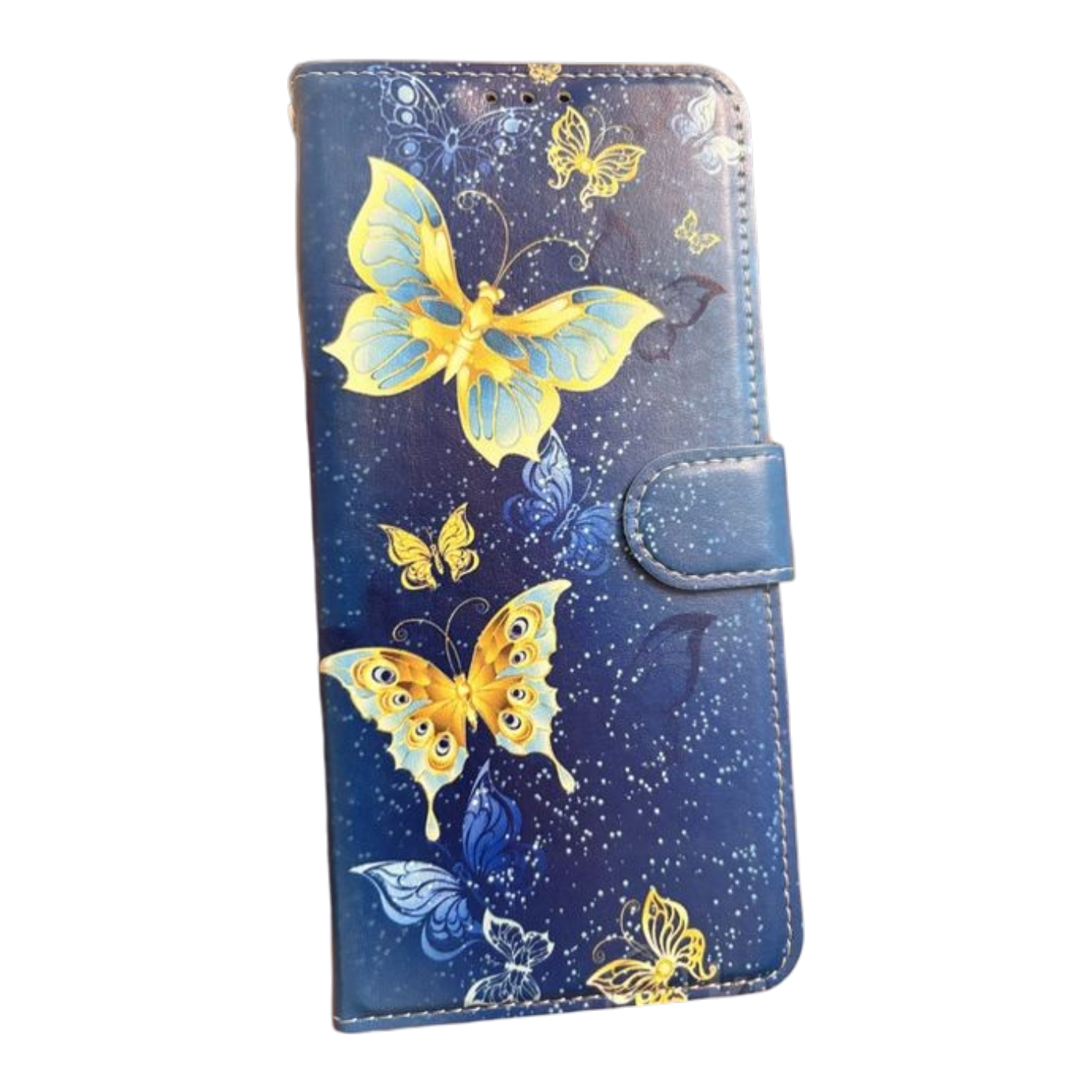 Preklopna torbica Butterfly za Xiaomi Redmi Note 13 4G barvit zaščitni etui z vzorcem metuljev in prostorom za kartice
