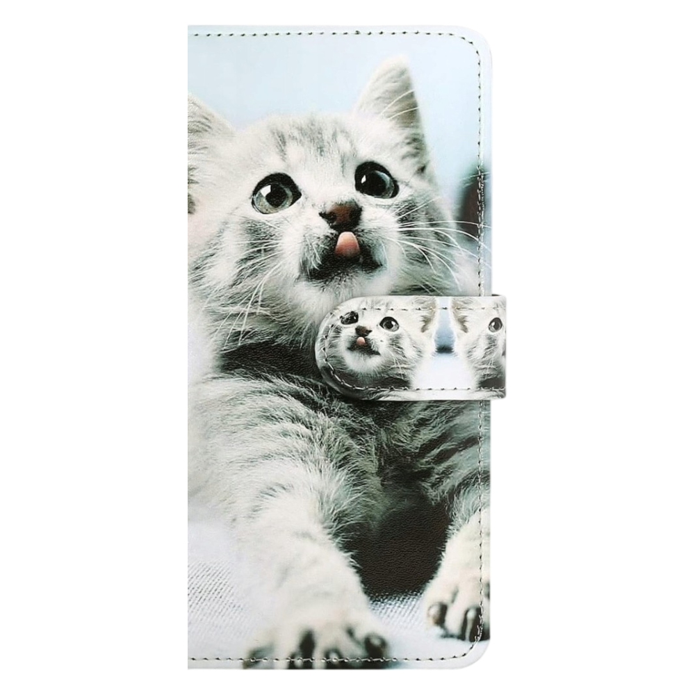Preklopna torbica Koonero Gray Cat za Samsung Galaxy A53 zaščitni etui z motivom mačke