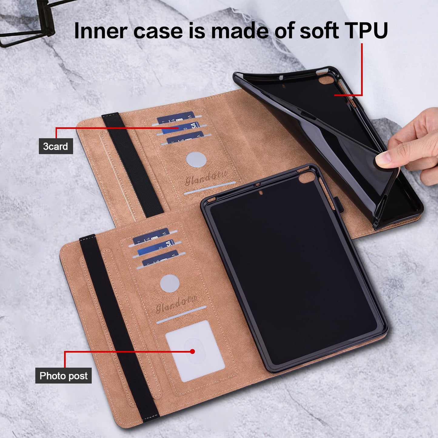 KEDBBAO ovitek za Lenovo Tab M10 3rd Gen 10.1 - PU usnjen ovitek z držalom za pisalo Plum Blossom