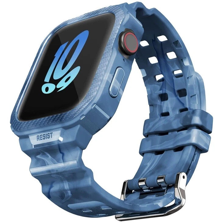 HALLEAST remen s kućištem za Apple Watch 4/5/6/7/8 – 44/45 mm, plavi