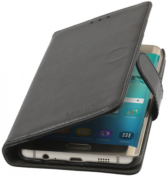 StilGut preklopna futrola „Talis“ za Samsung Galaxy S6 edge+ – džepić za kartice, crna