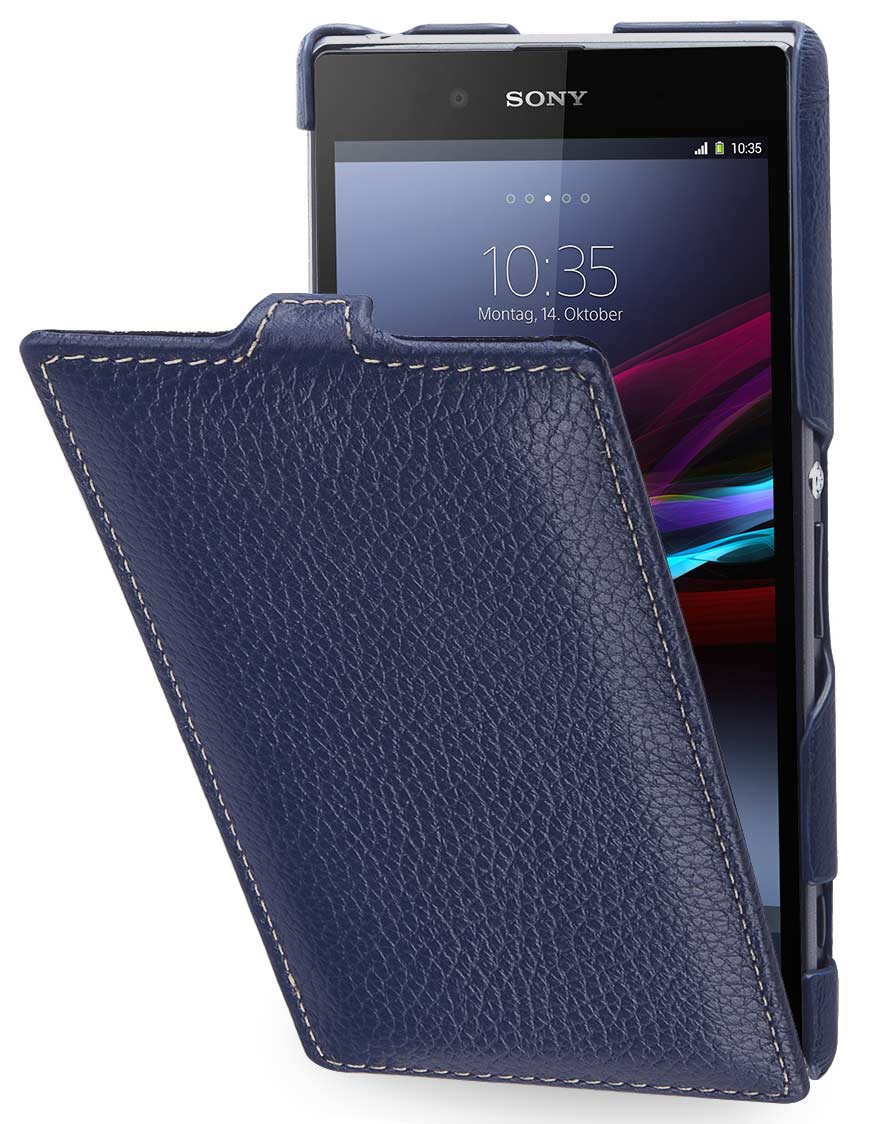 STILGUT preklopna torbica za Sony Xperia Z1 – tamnoplava
