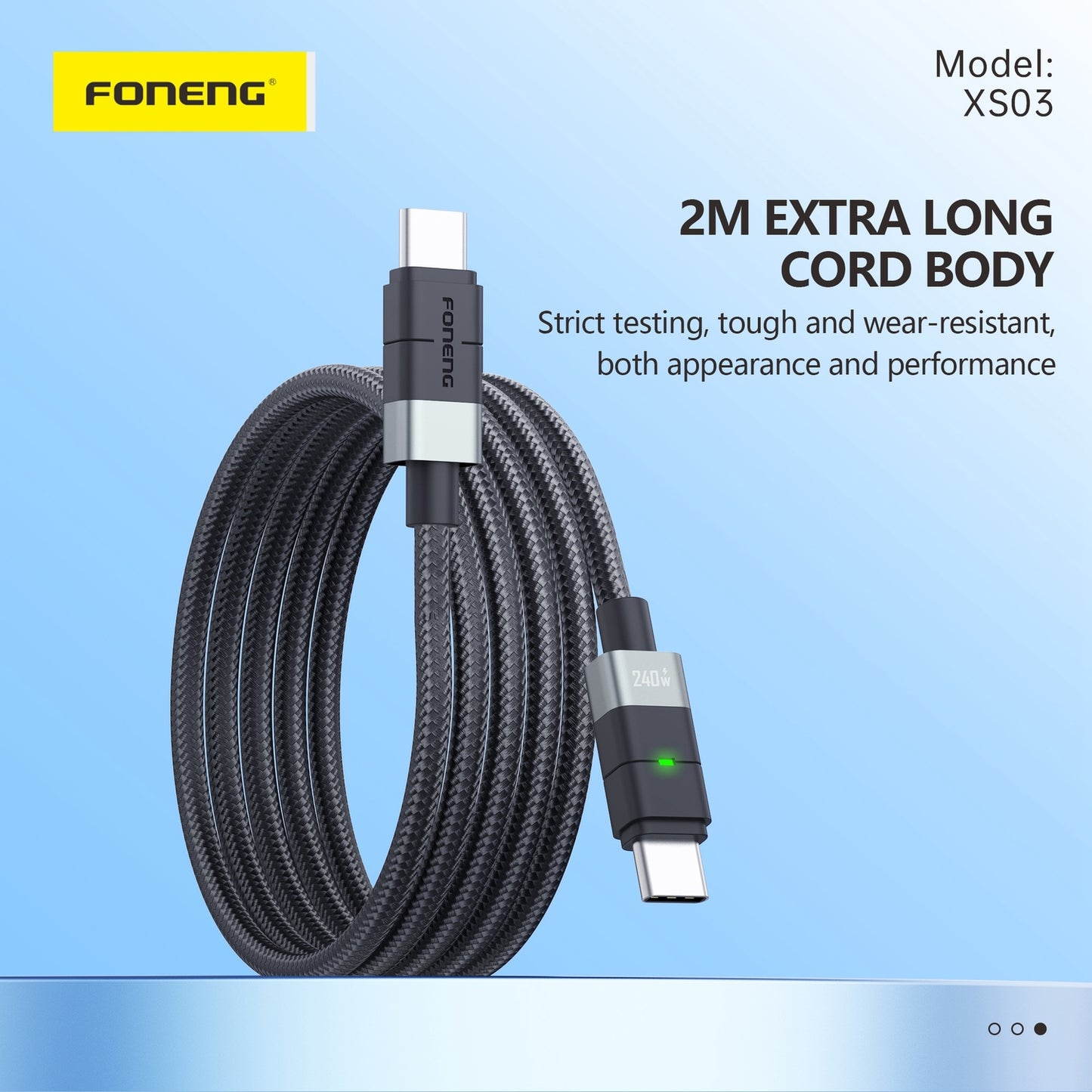 Kabel Type C v C 240W, 2m – Foneng
