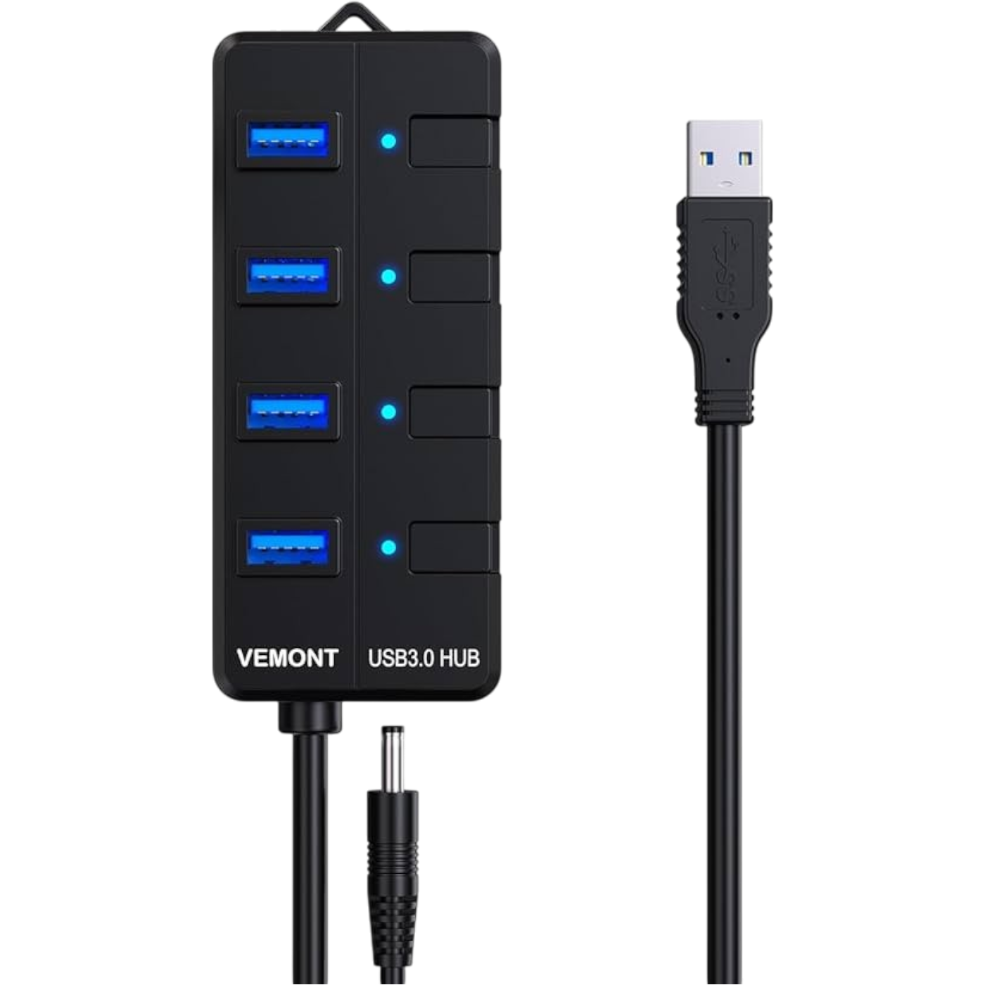 VEMONT USB 3.0 hub z napajalnikom večportni USB razdelilnik