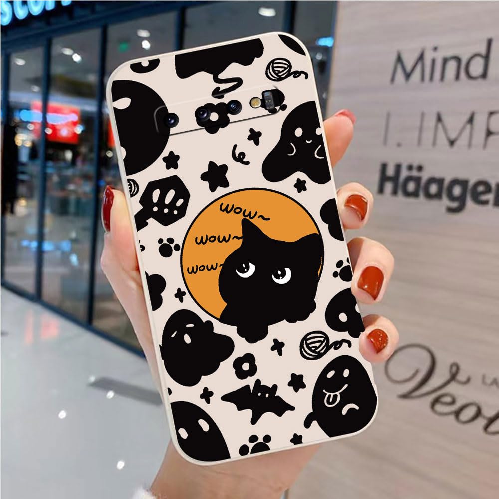 Slatka TPU maskica za Samsung Galaxy S10 Plus – bijela, mekana, s crtanim motivom