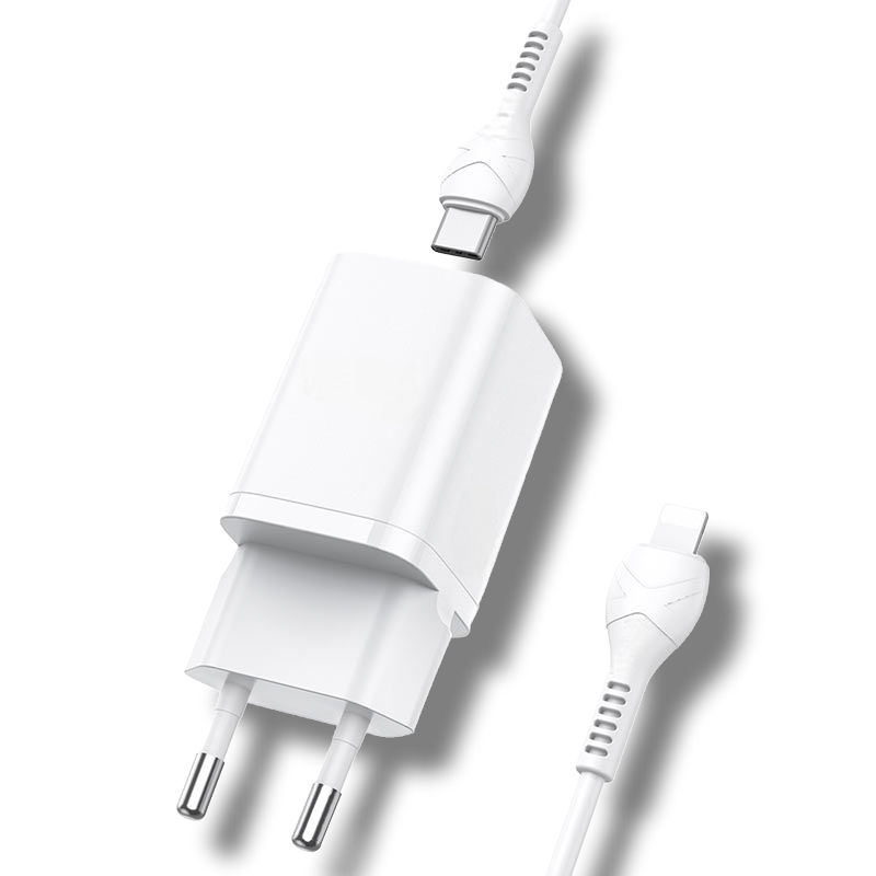 Polnilni adapter s kablom za hitro polnjenje 20W - Bela – Infostyle – Bela