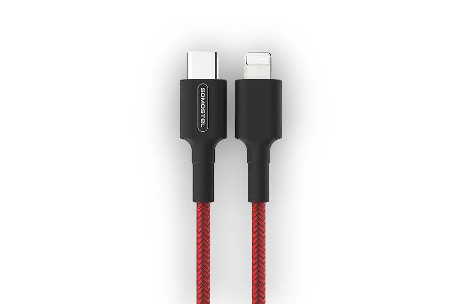 Polnilni in podatkovni kabel združljiv z Apple napravami – Somostel – Rdeča