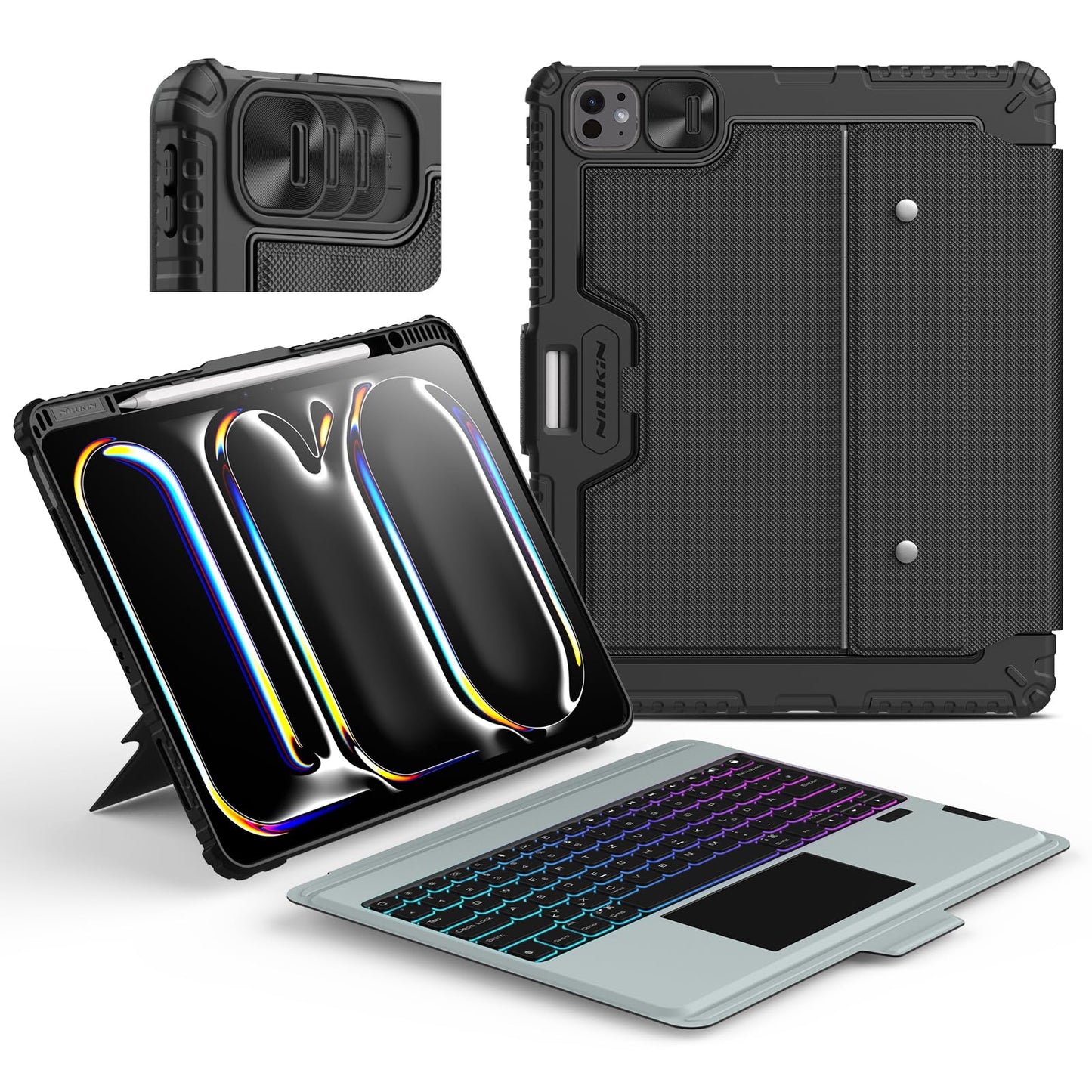 Ovitek Nillkin Bumper Combo s tipkovnico iPad Pro 13 2024 črna