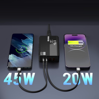 Polnilec "Manto GaN 100W" z LED zaslonom