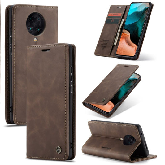 Preklopna torbica Bigcousin za Xiaomi Poco F2 Pro / Redmi K30 Pro – tamnosmeđa