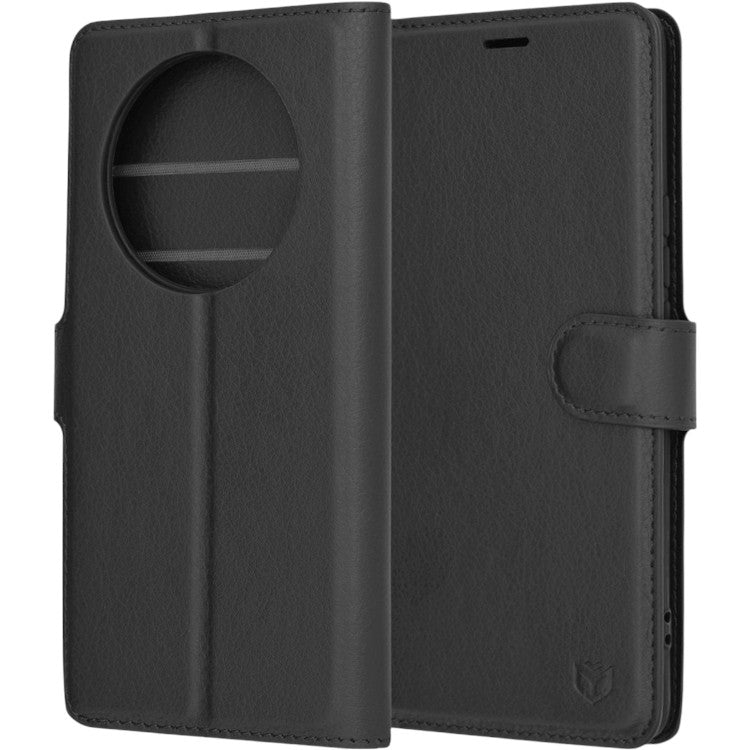 Preklopna torbica za telefon 'Leather Follo' Honor Magic6 Lite, črna – Techsuit