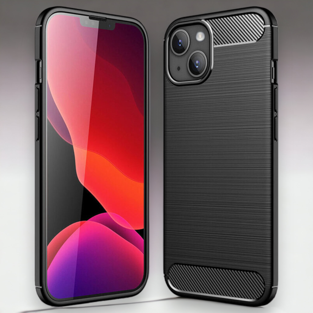 Ovitek "Carbon lite" za iPhone 14 Plus/15 Plus - Črna – Infostyle – Črna / TPU silikon