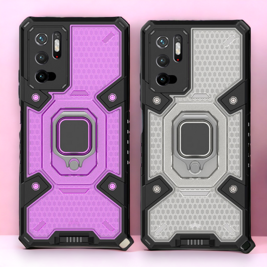 Silikonski ovitek "Honeycomb armor ring" za Poco M3 Pro 5G – Infostyle – Črna / PC + TPU silikon