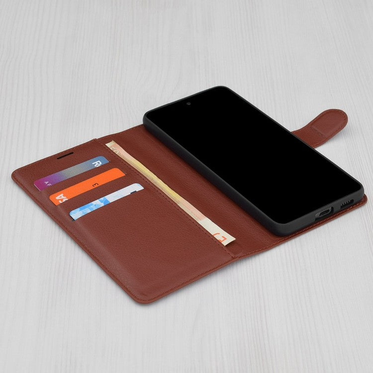 Preklopna torbica za telefon 'Leather Follo' Honor Magic6 Lite, rjava – Techsuit