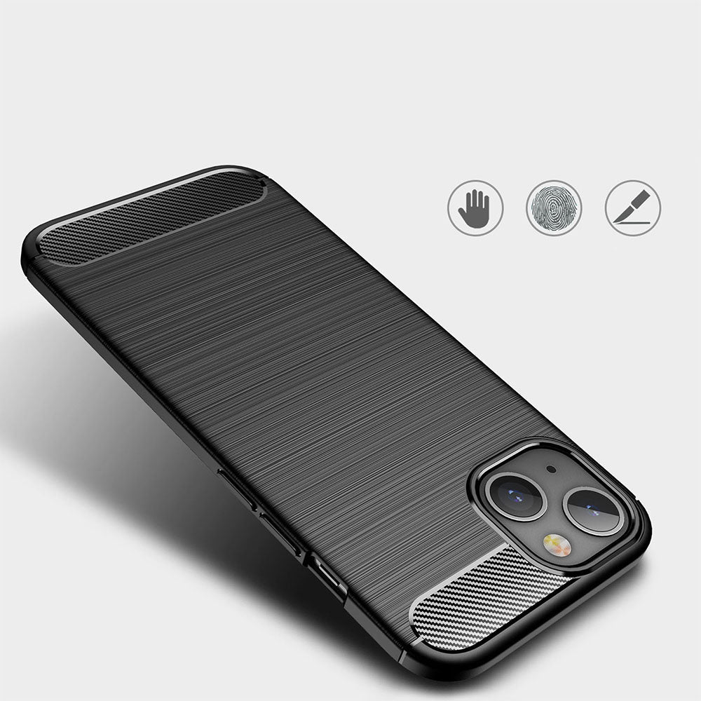 Silikonski ovitek "carbon" za iPhone 15 Pro - Črna – Techsuit