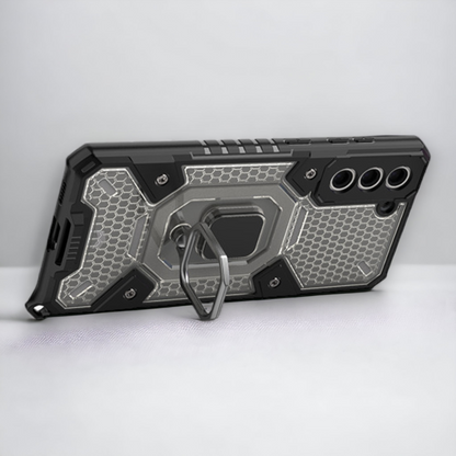 Silikonski ovitek "Honeycomb armor ring" za Samsung Galaxy S21 Plus – Infostyle – Vijolična / PC + TPU silikon