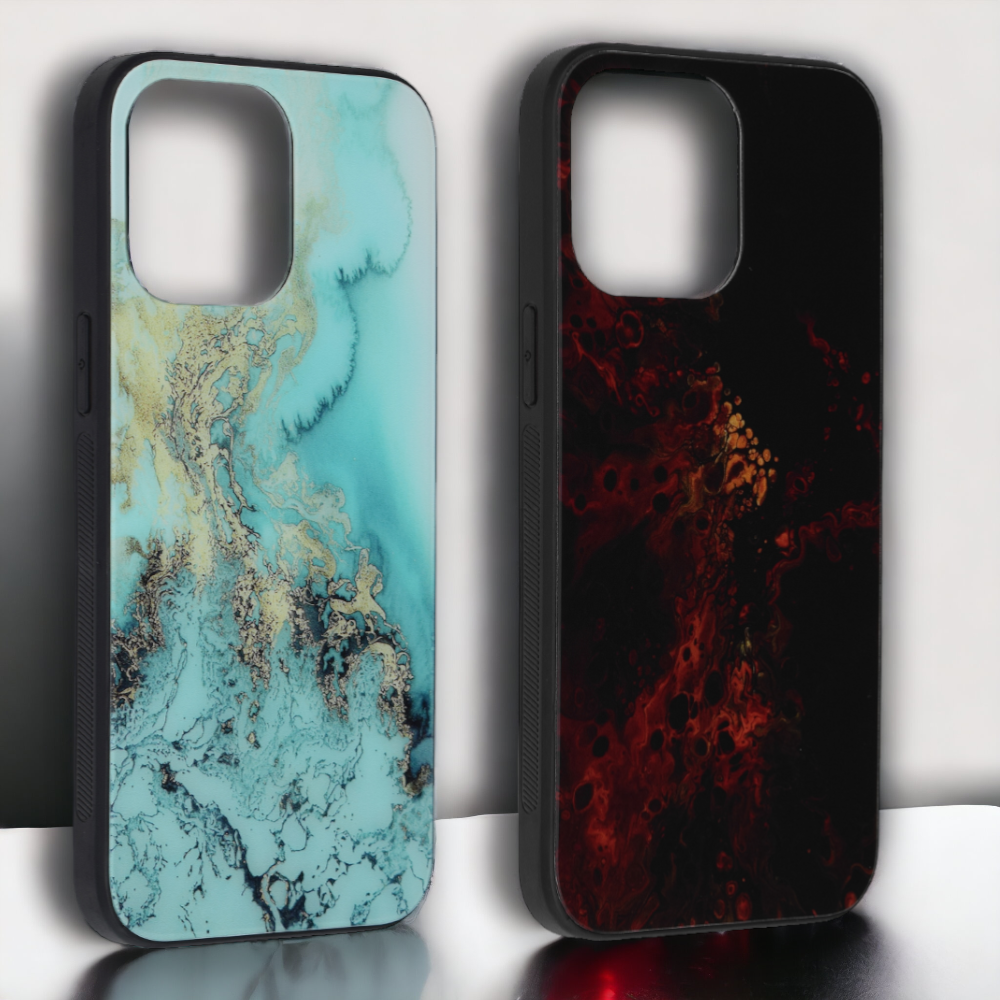 Ovitek za telefon "glaze" za iPhone 14 Pro Max – Infostyle – Svetlo modra / PC + TPU silikon