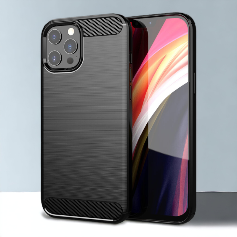 Silikonski ovitek "carbon" za iPhone 15 Pro - Črna – Techsuit – Črna / TPU silikon