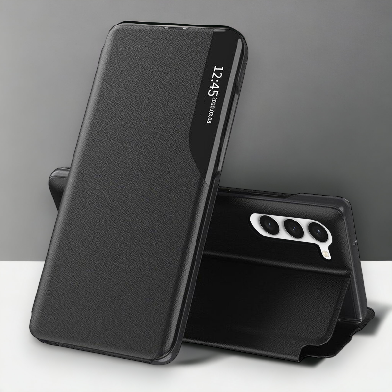 Pametna preklopna torbica za Samsung Galaxy S23 Plus – Infostyle – Temno modra / Ekološko usnje + PC