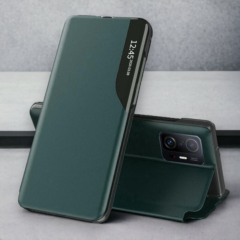Pametna preklopna torbica za Xiaomi Mi 11T – Infostyle – Temno modra / Ekološko usnje + PC