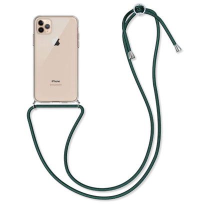 Silikonski ovitek z vrvico "Transaprent - Dark Green" za iPhone 11 Pro – Infostyle