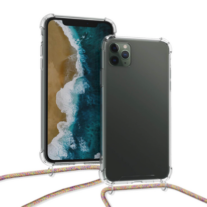 Silikonski ovitek z vrvico "Transaprent - Yellow Rainbow" za iPhone 11 (6.1") – Infostyle