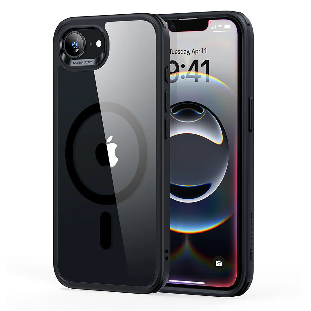ESR Classic Hybrid HaloLock ovitek za iPhone 16e in iPhone 17e prozorno črn