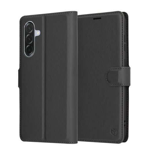 Techsuit usnjena preklopna torbica za Samsung Galaxy A56 5G v èrni barvi