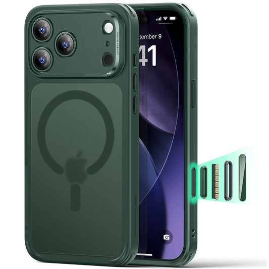 ESR Classic Hybrid HaloLock MagSafe ovitek za iPhone 17 Pro mat zelen