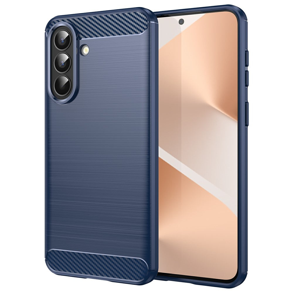 Silikonski ovitek z videzom karbona za Samsung Galaxy A57 v modri barvi