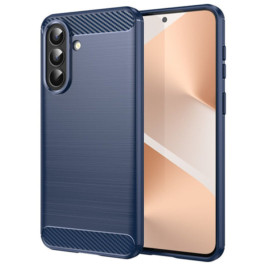 Silikonski ovitek z videzom karbona za Samsung Galaxy A57 v modri barvi