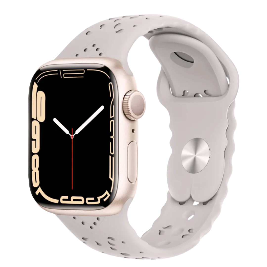 Silikonski pašček "Ultra Sport" za Apple Watch 38/40/41mm – Mlosy – Bež / Silikon