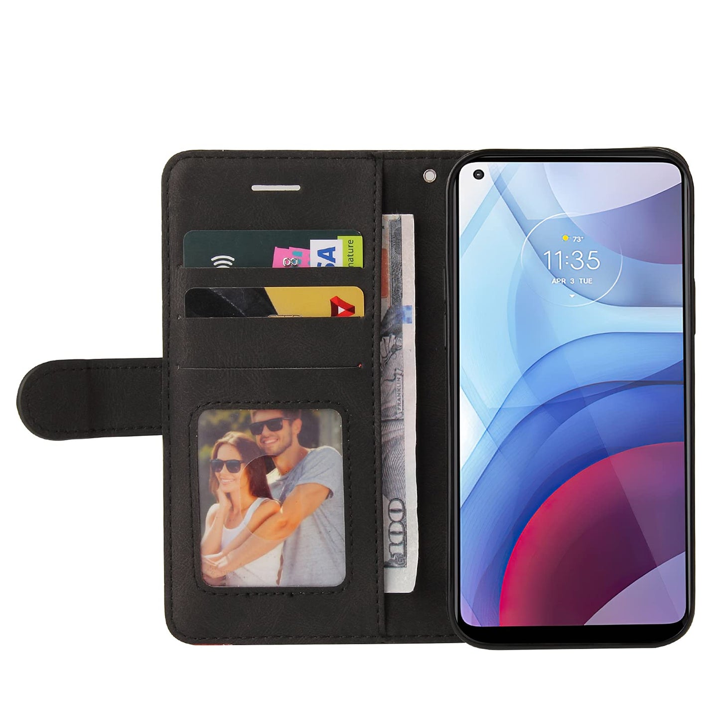 Preklopna torbica z režami za kartice Motorola Moto G9 Power črna