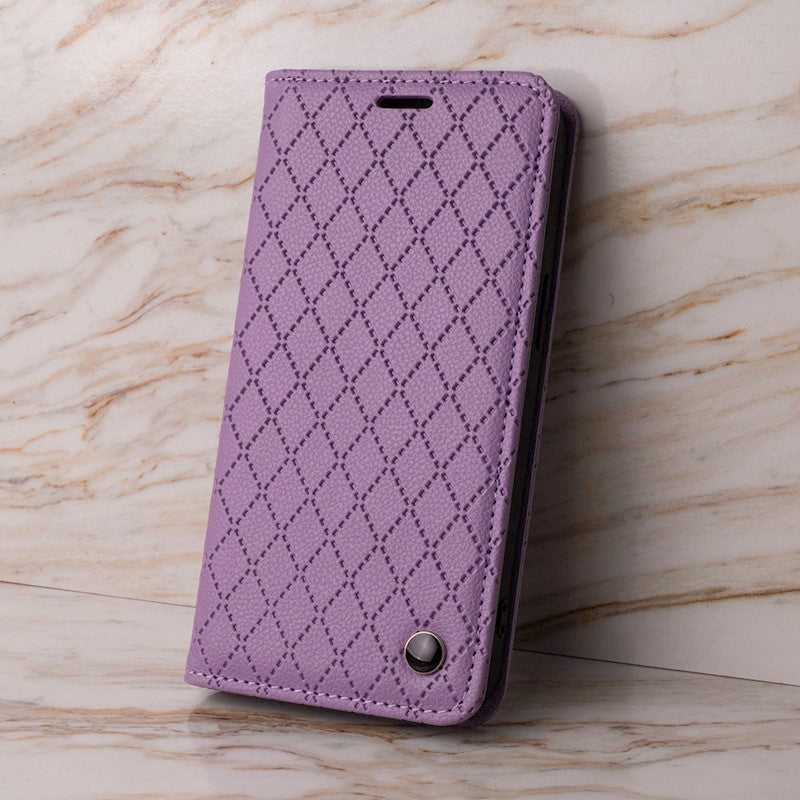 Preklopna torbica za Honor 600 Lite, Caro s utorima za kartice – ljubičasta