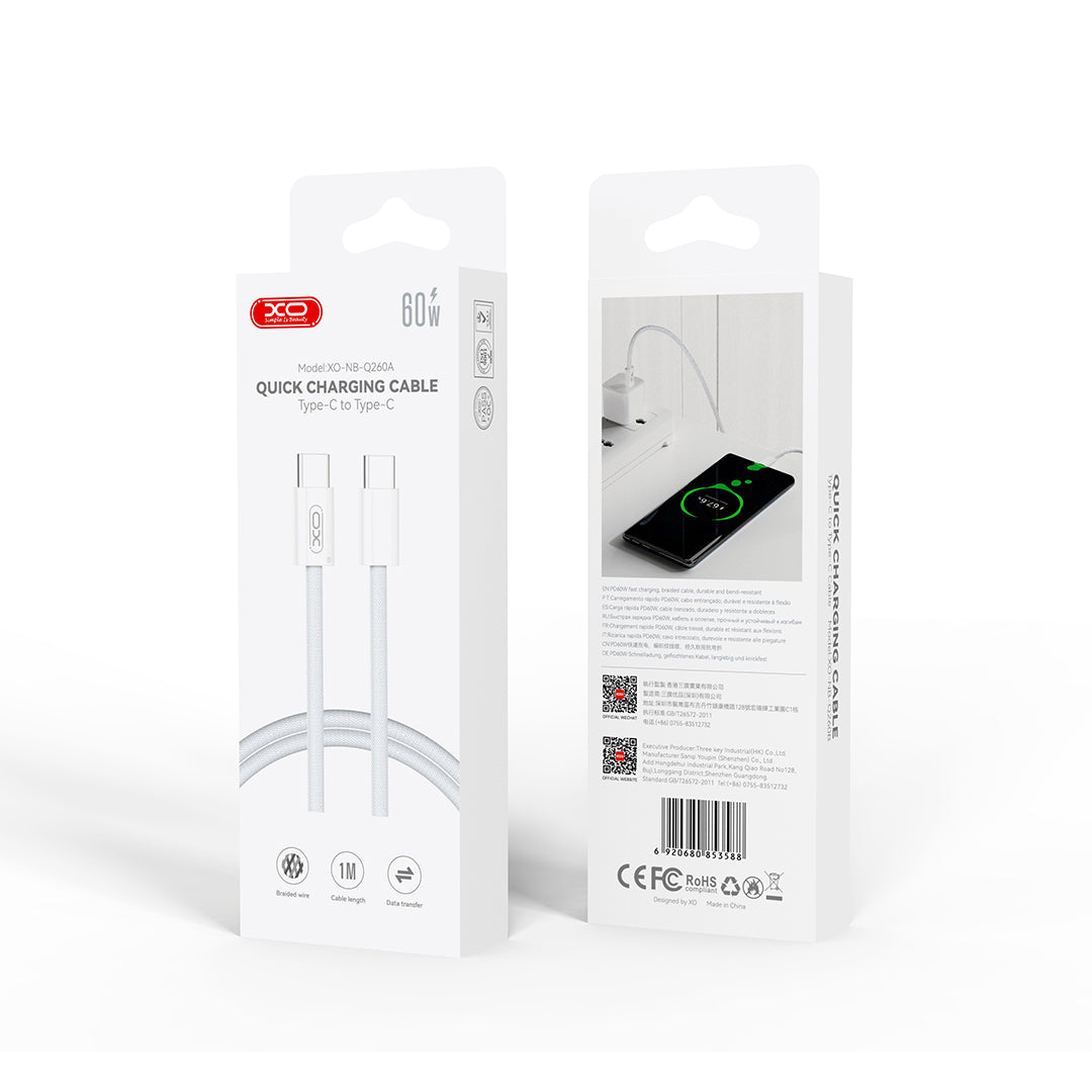Kabel USB C v USB C 60w, 1m – Infostyle